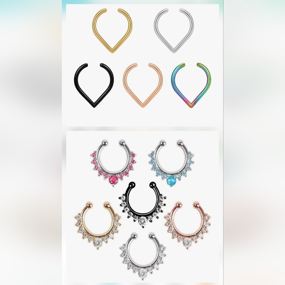 9 Faux Septum Rings - Brand New